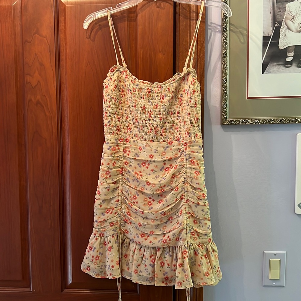 Skylar + Madison orange floral dress. Size medium